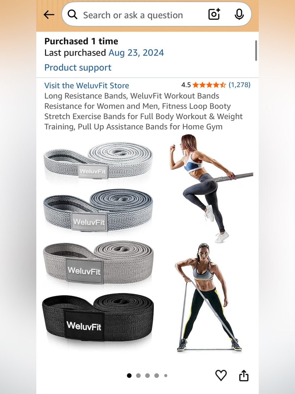 WeluvFit Resistance Loop Bands - Gray & Black Set